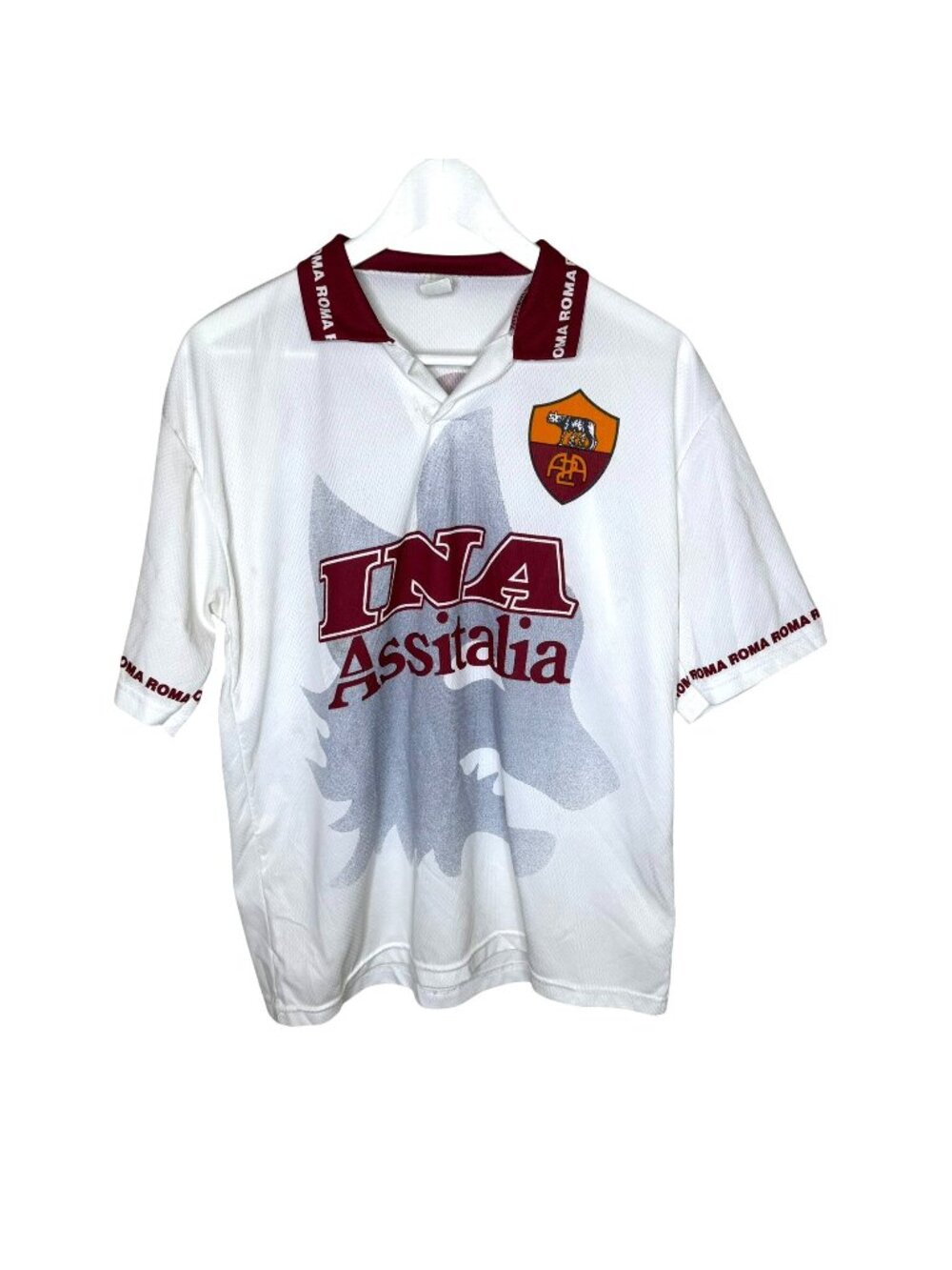 Vintage 2001-02 Mara AS Roma Totti #10 Away Jersey, Made in Italy, Size M/L